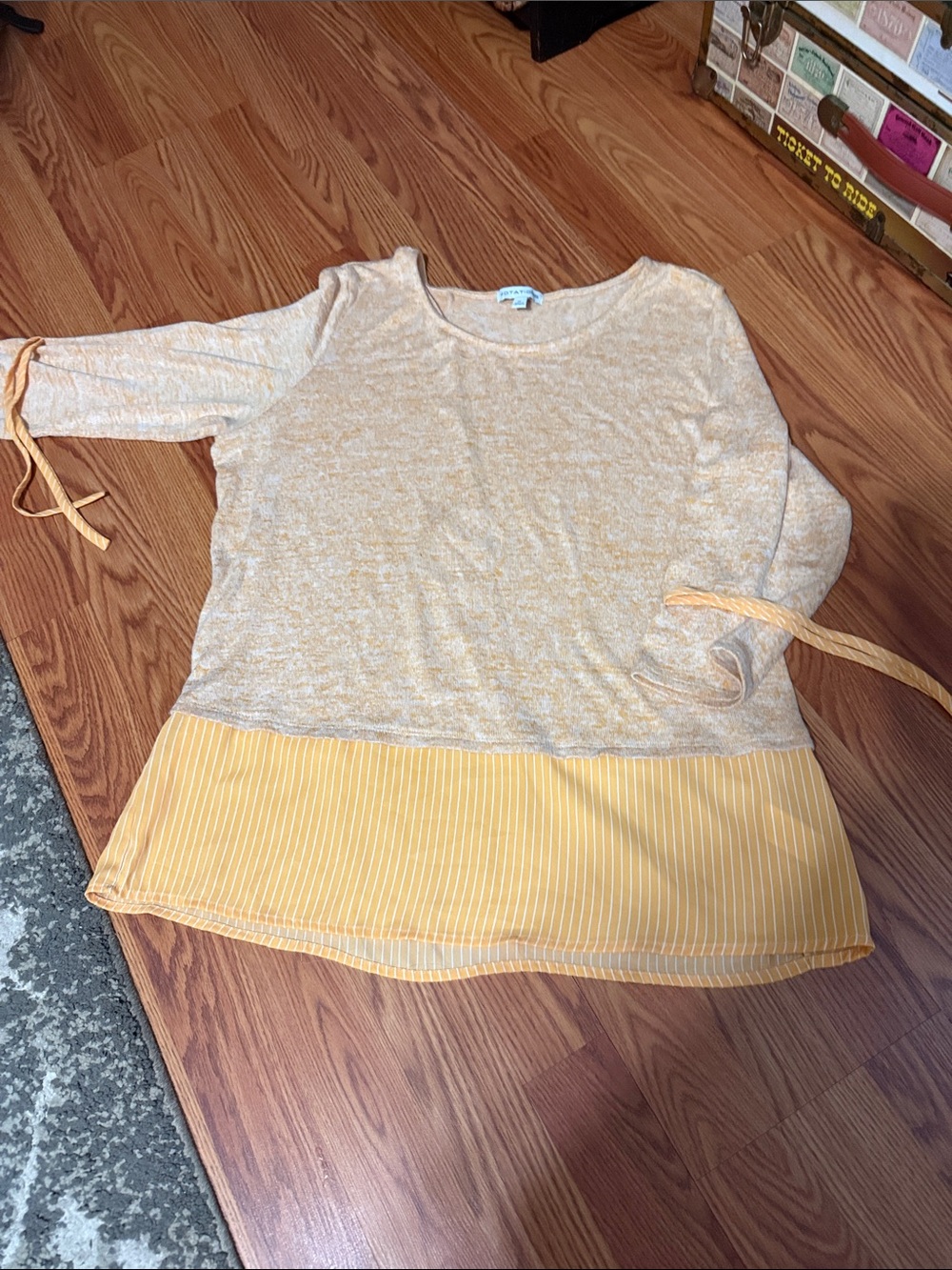 Notations Light Yellow Layered Hem Blouse